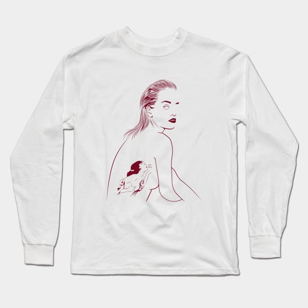 Tattooed Girl Long Sleeve T-Shirt by Woah_Jonny